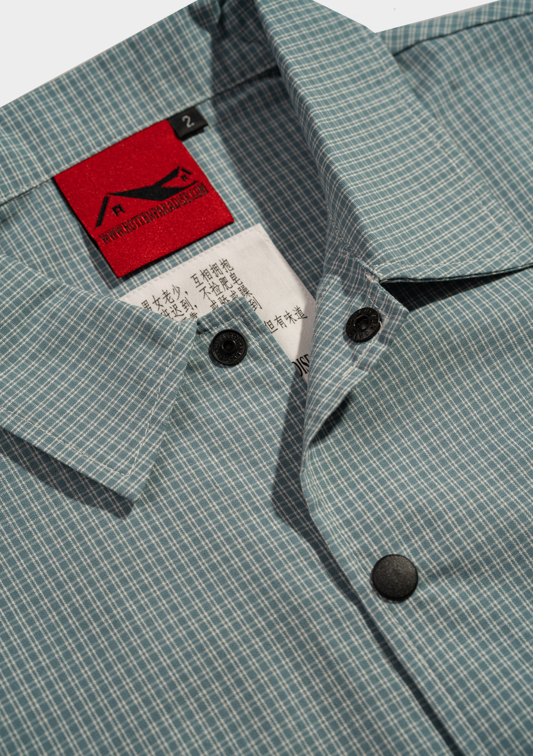 Checkered Boxy Shirt Cyan Grey