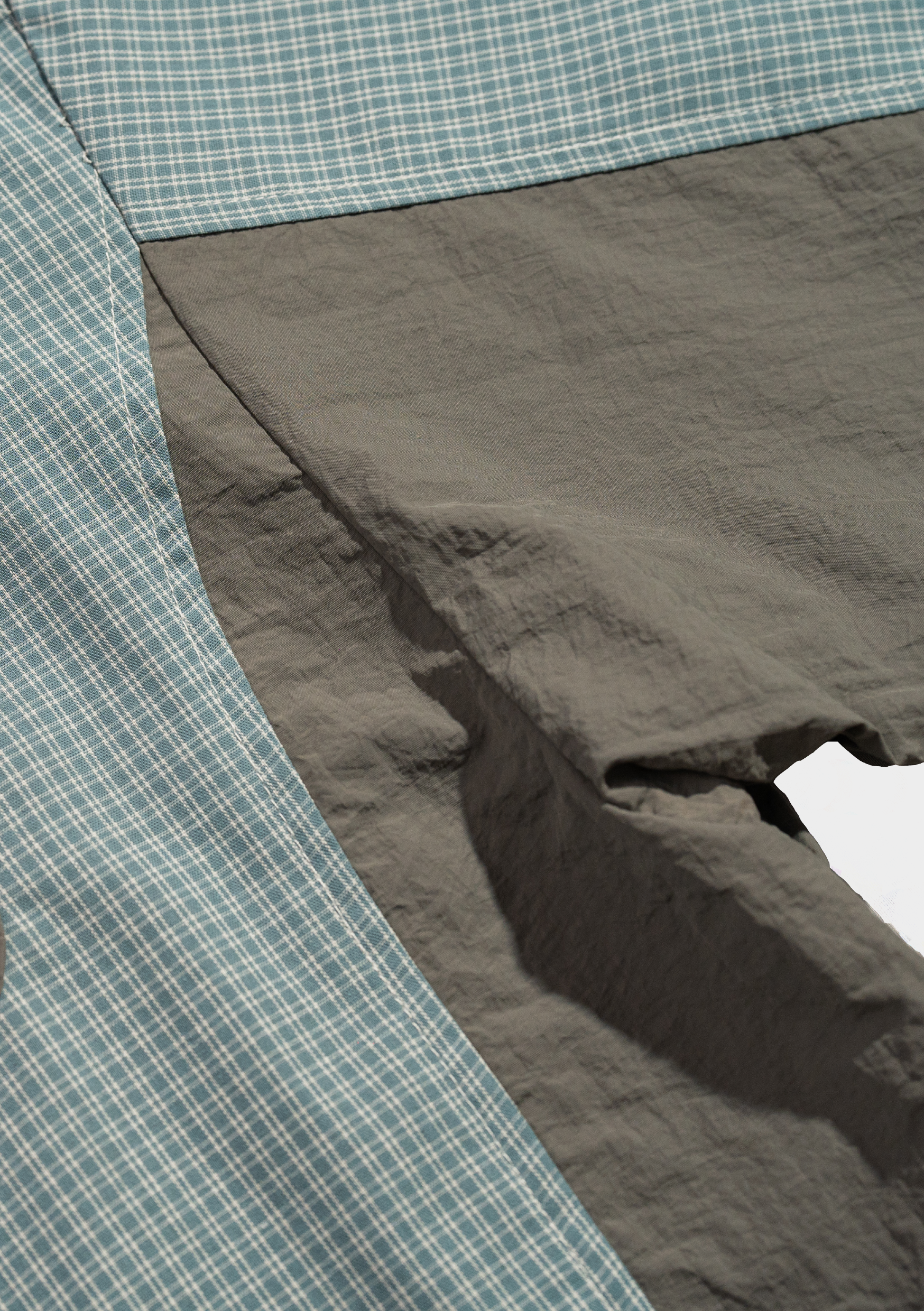 Checkered Boxy Shirt Cyan Grey