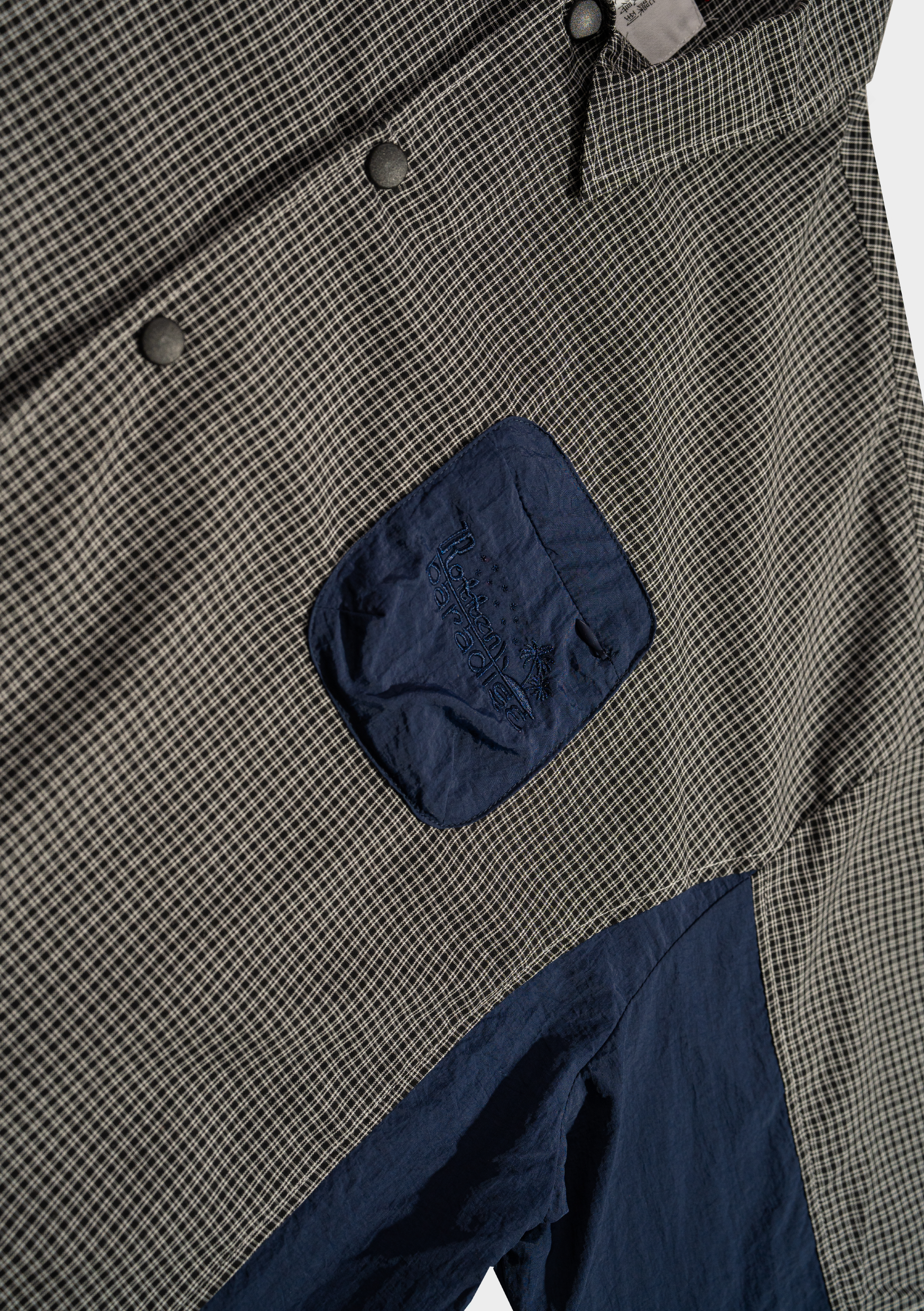 Checkered Boxy Shirt Midnight Blue