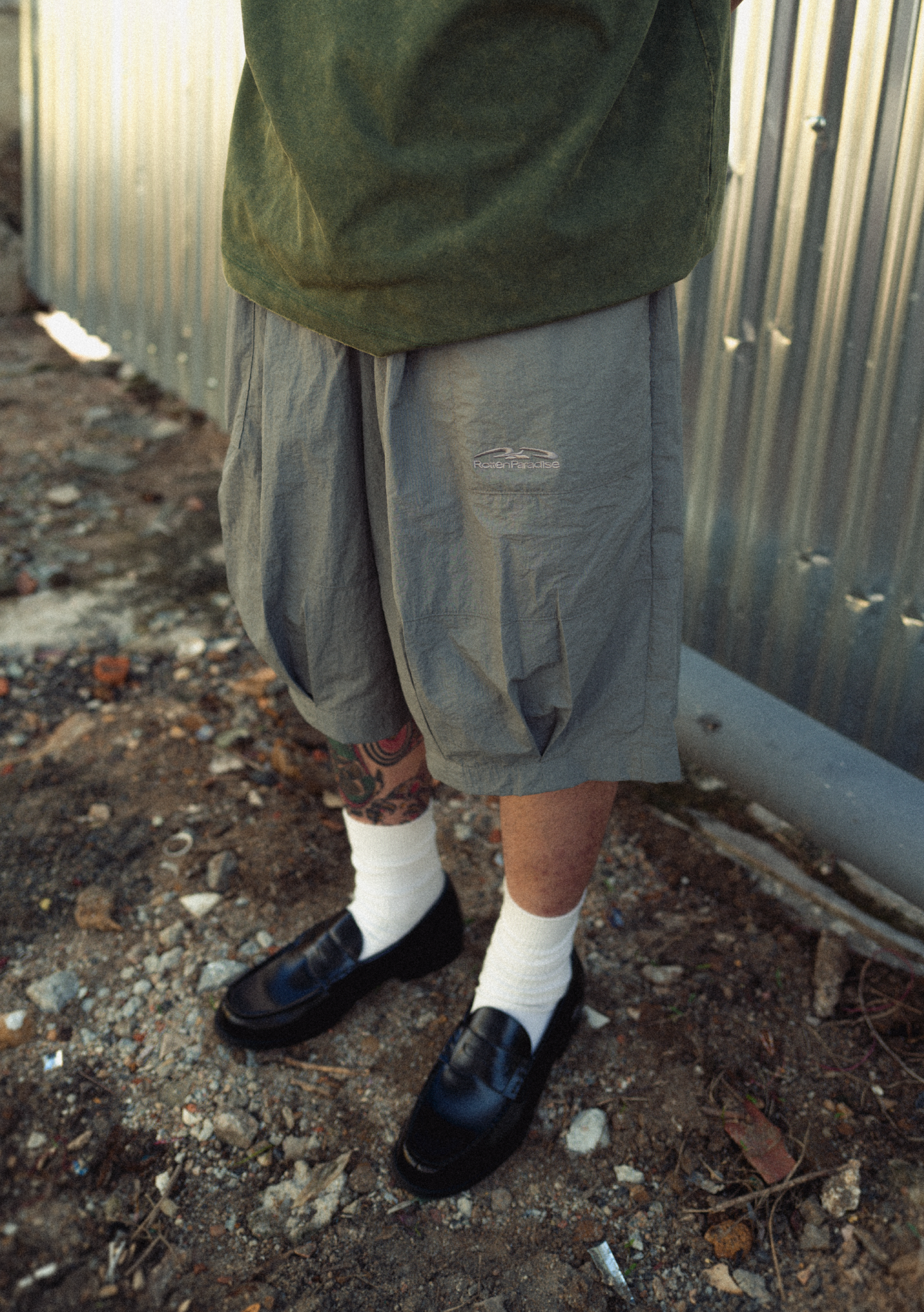 Comfy Balloon Shorts Cyan Grey