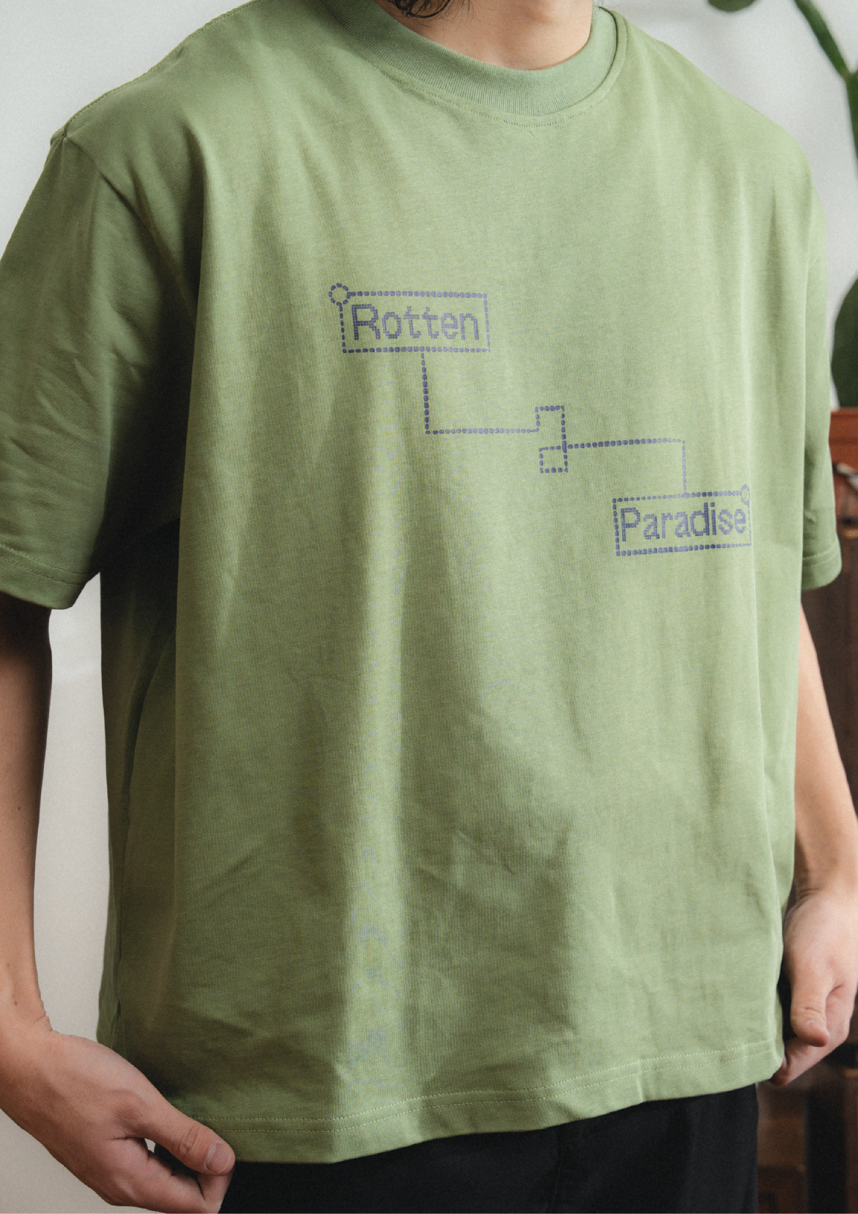 Frequency Cropped Tee Green