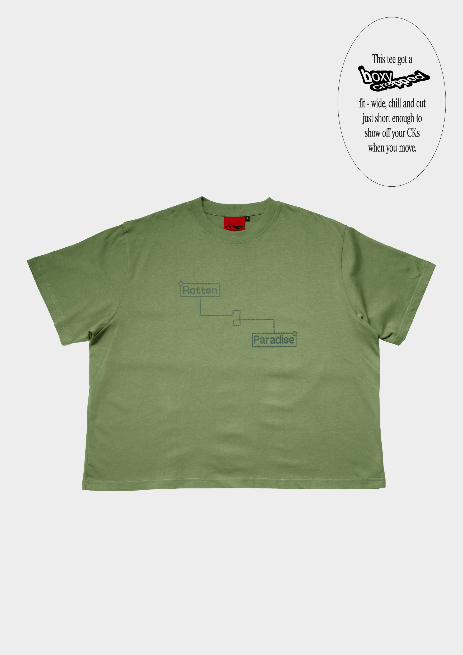 Frequency Cropped Tee Green