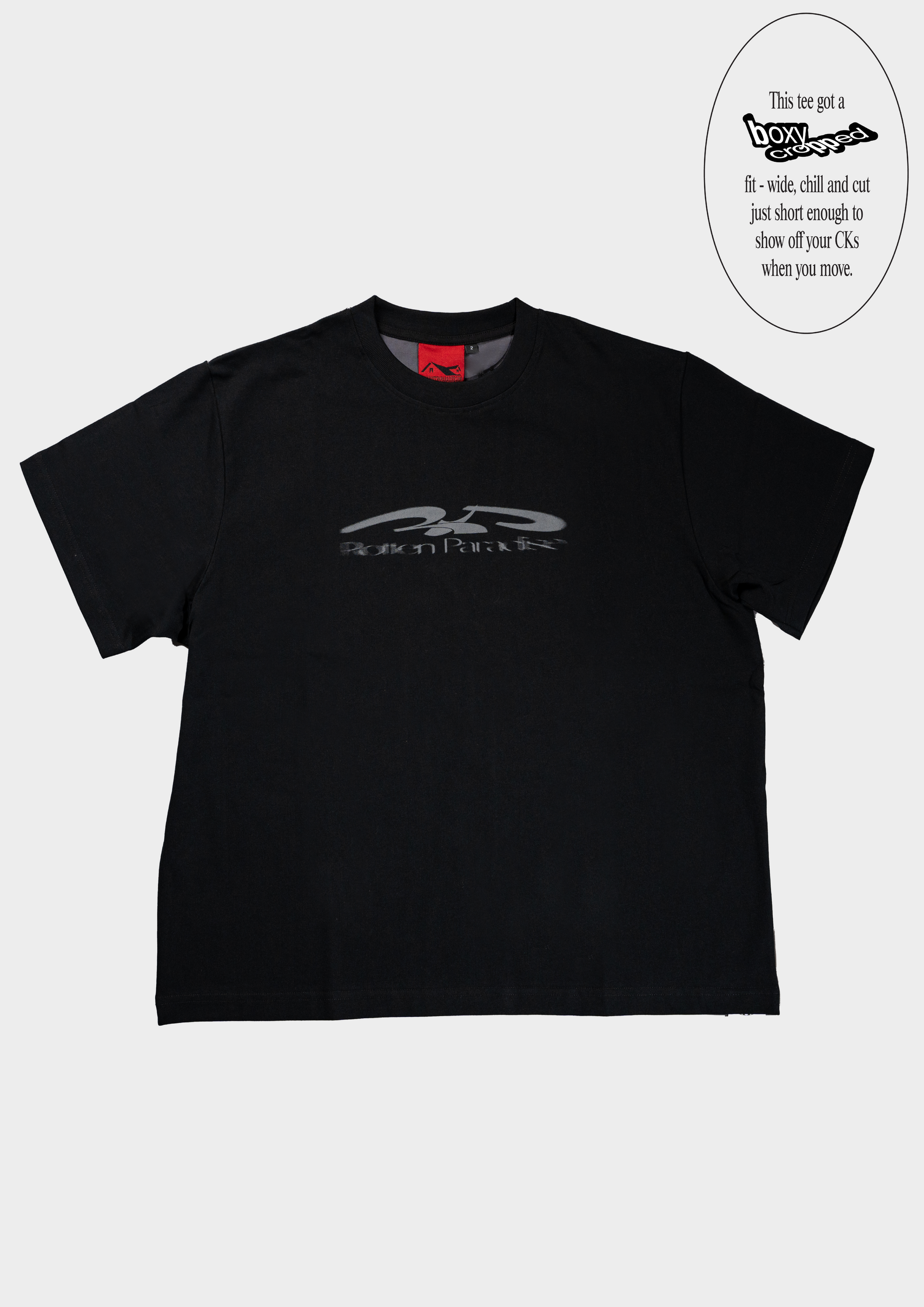 Fading Cropped Tee Black
