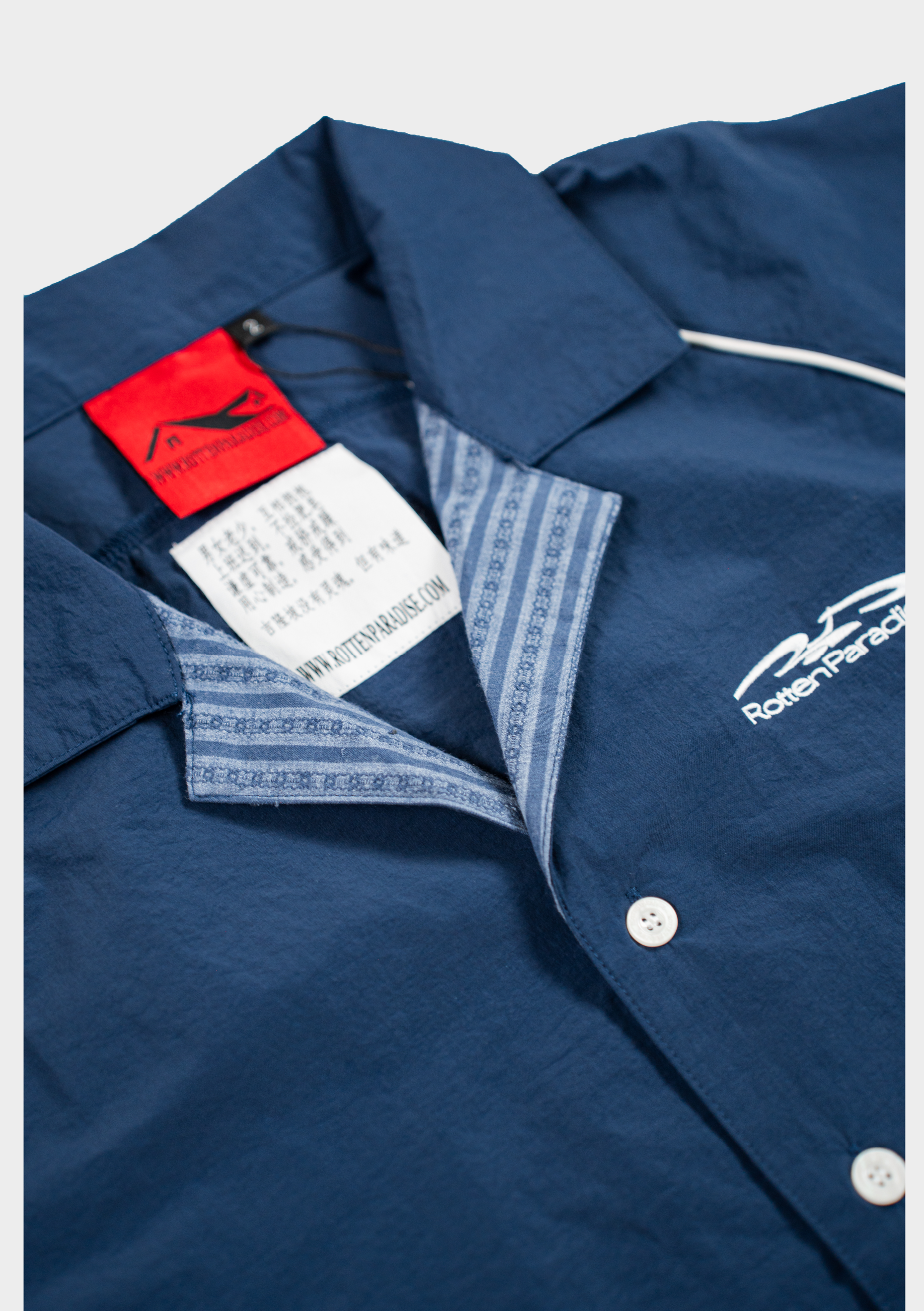 Papa Contrast Boxy Shirt Navy