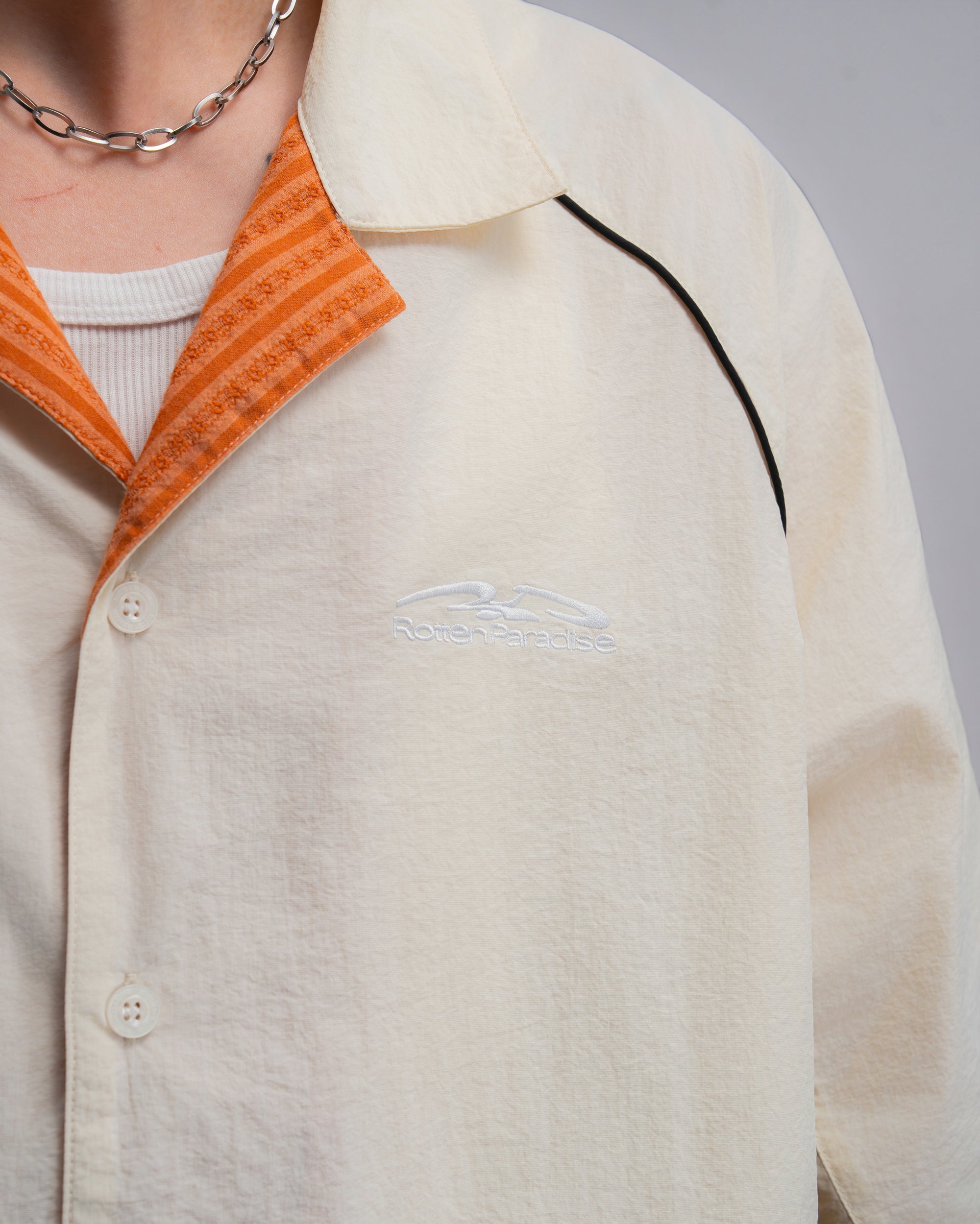 Papa Contrast Boxy Shirt Beige