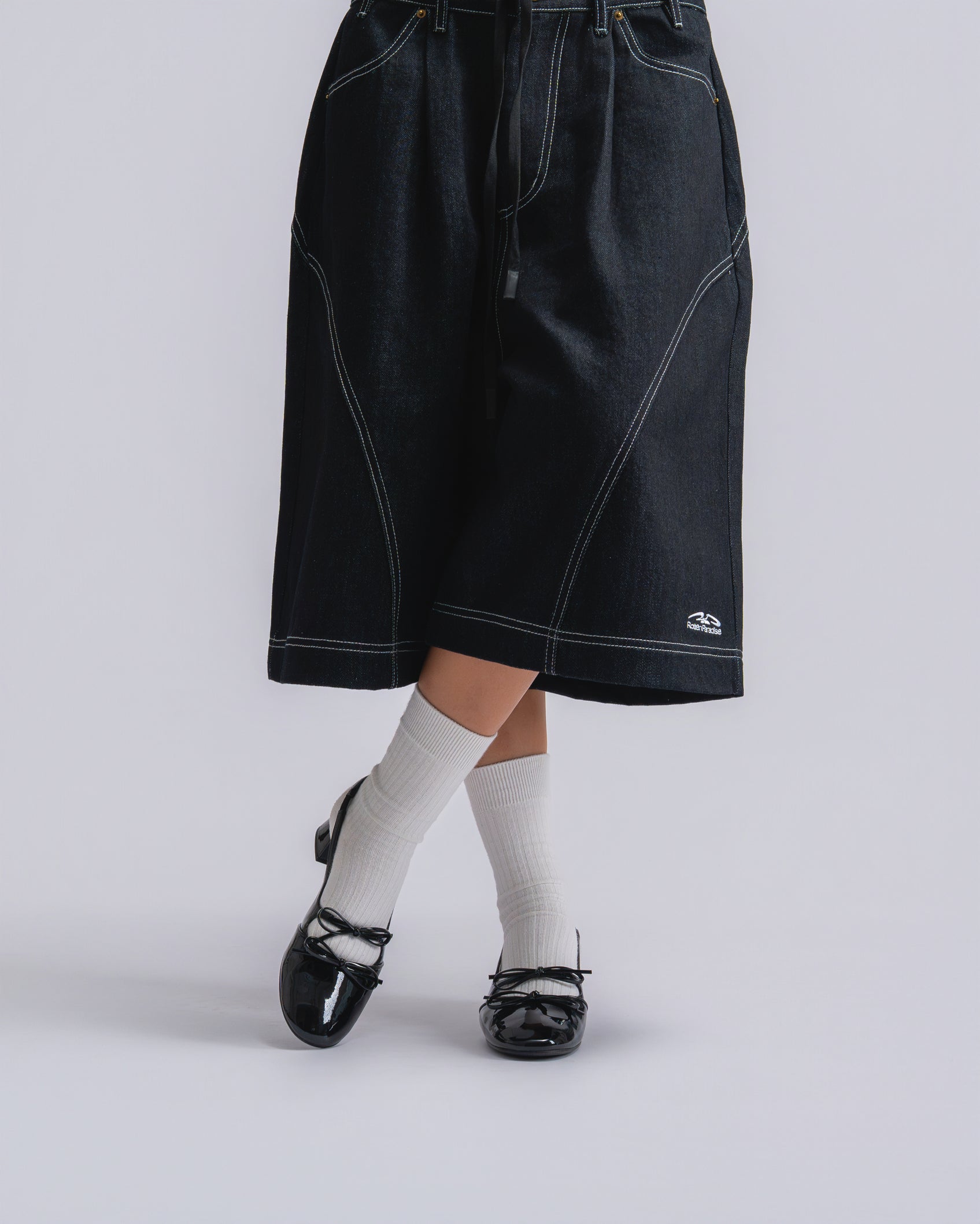 Drift Line Wide Fit Shorts Denim