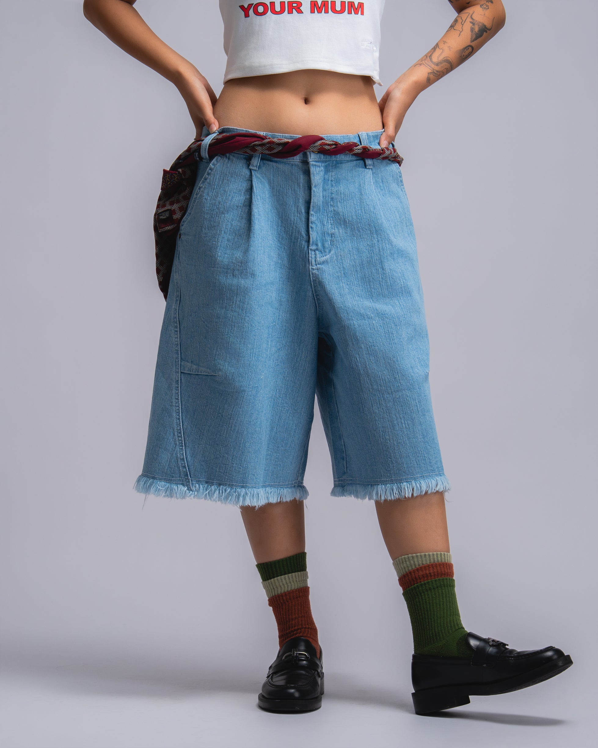 Comfy Balloon Shorts Denim