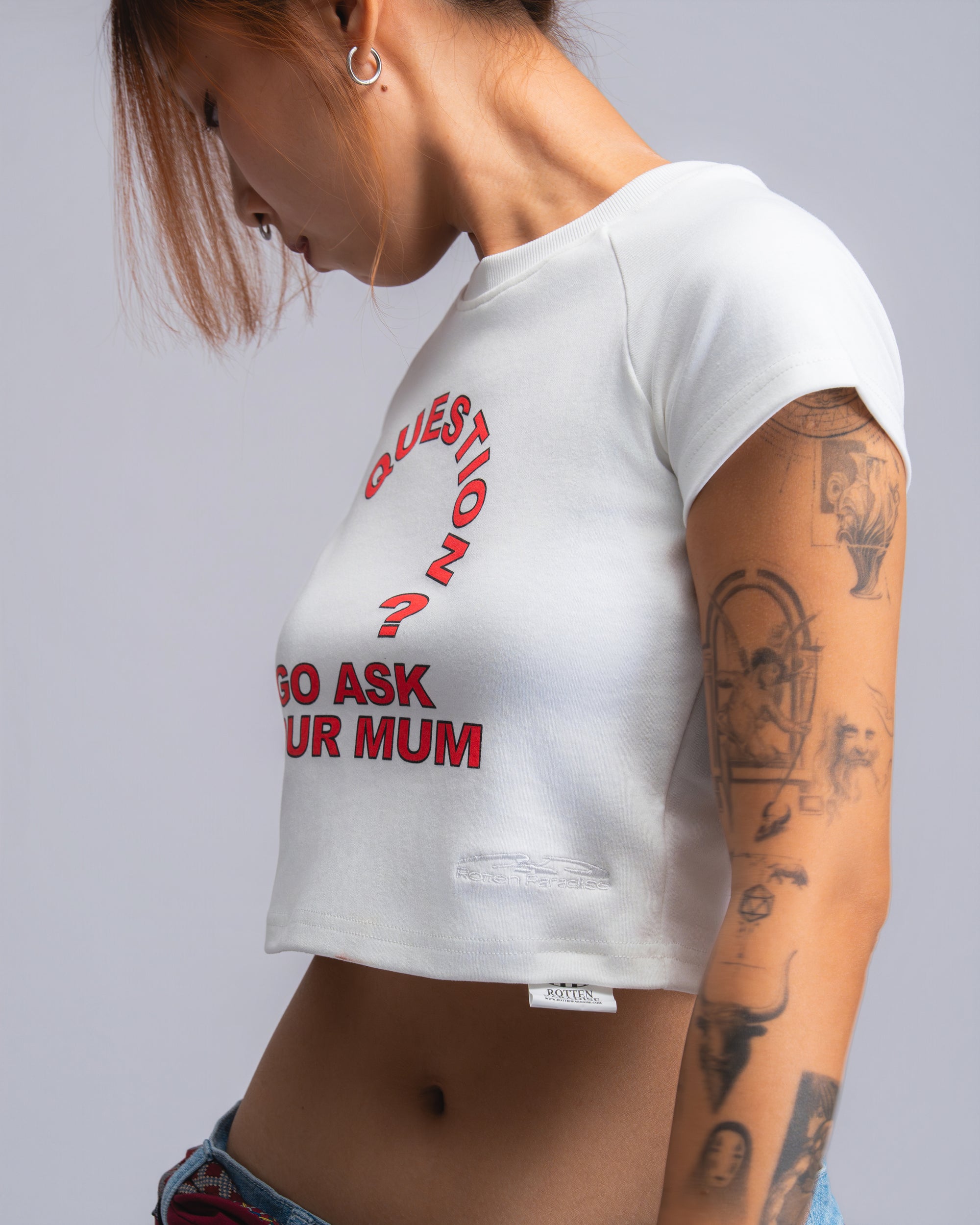 Question Mum Baby Tee White