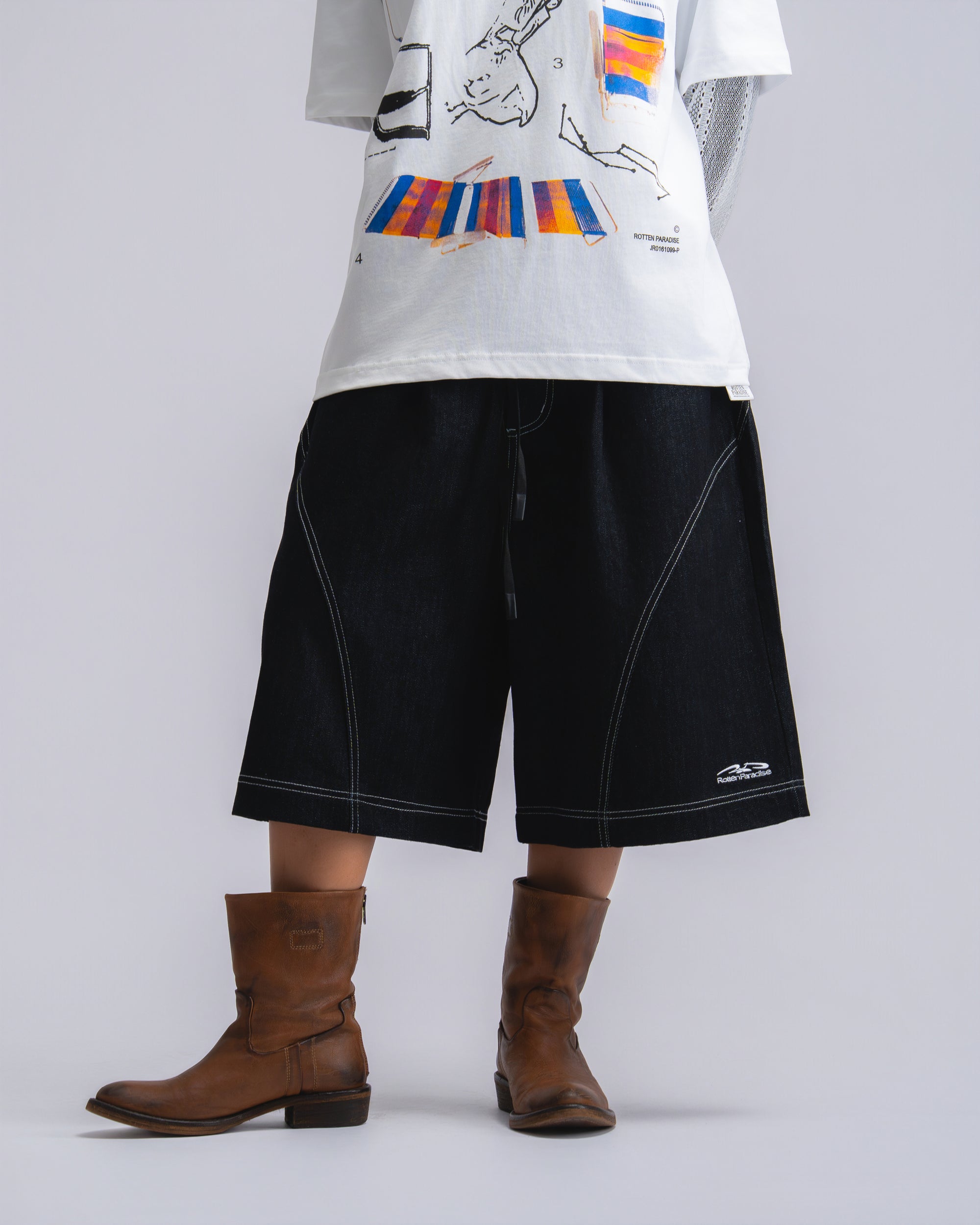 Drift Line Wide Fit Shorts Denim