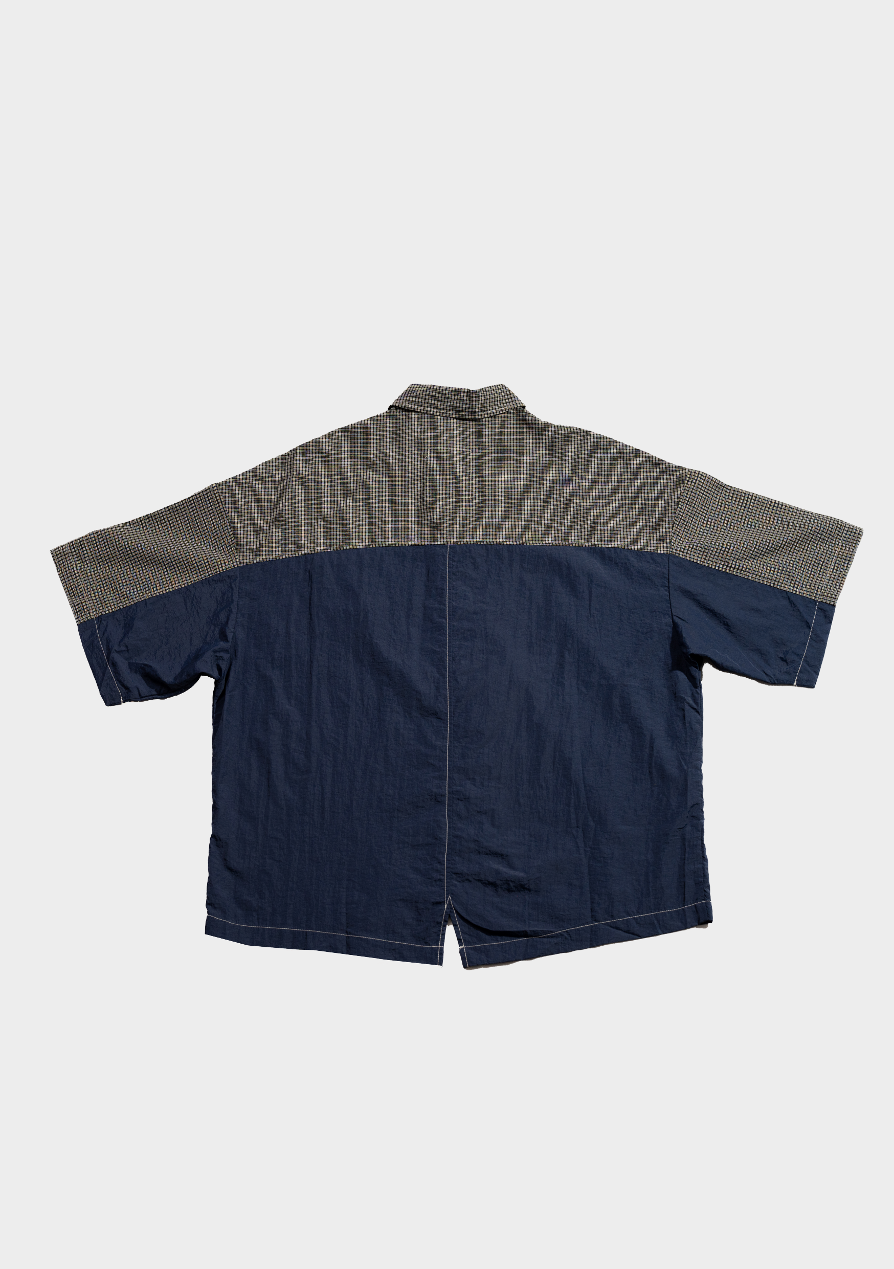 Checkered Boxy Shirt Midnight Blue