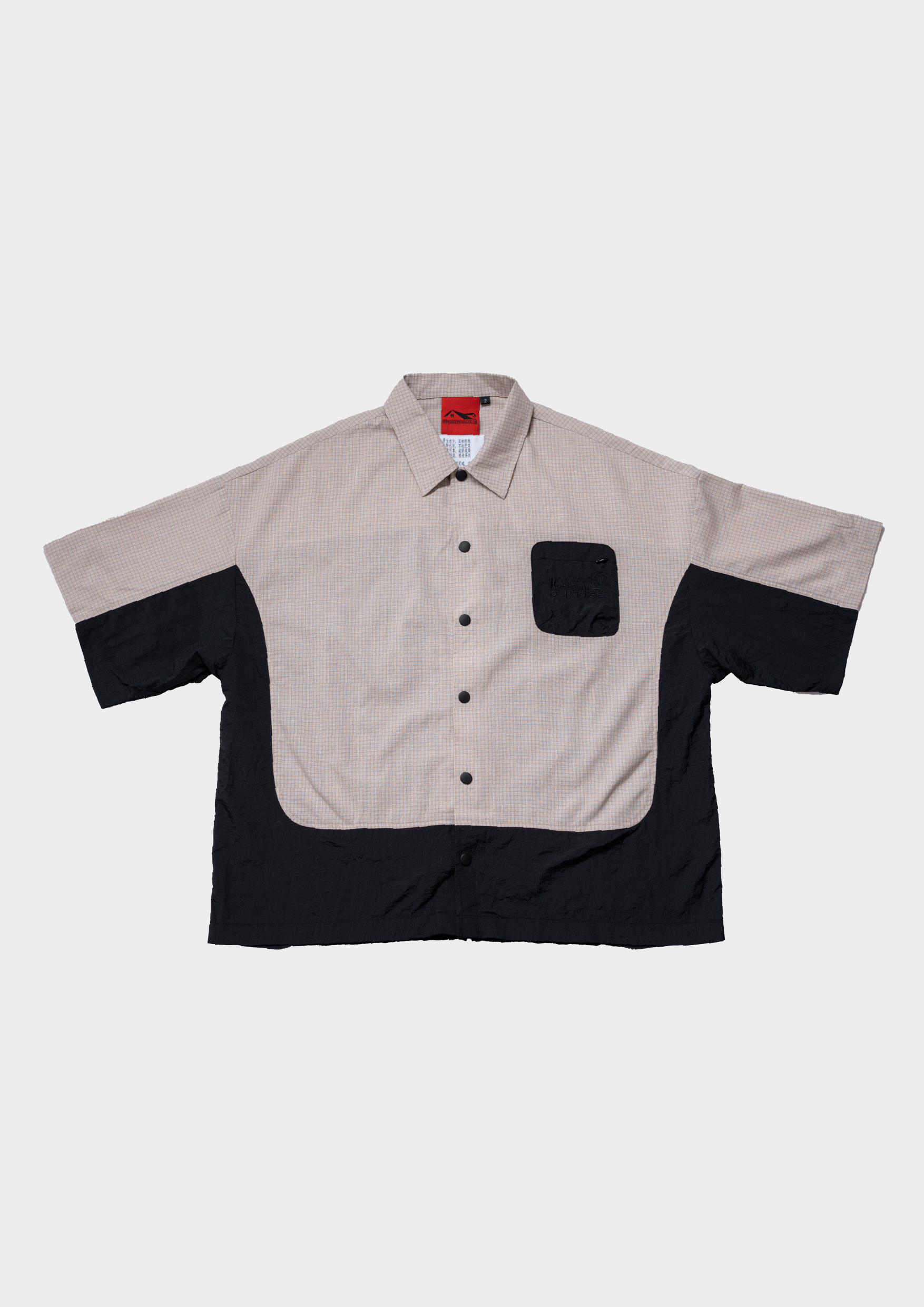 Checkered Boxy Shirt Cream