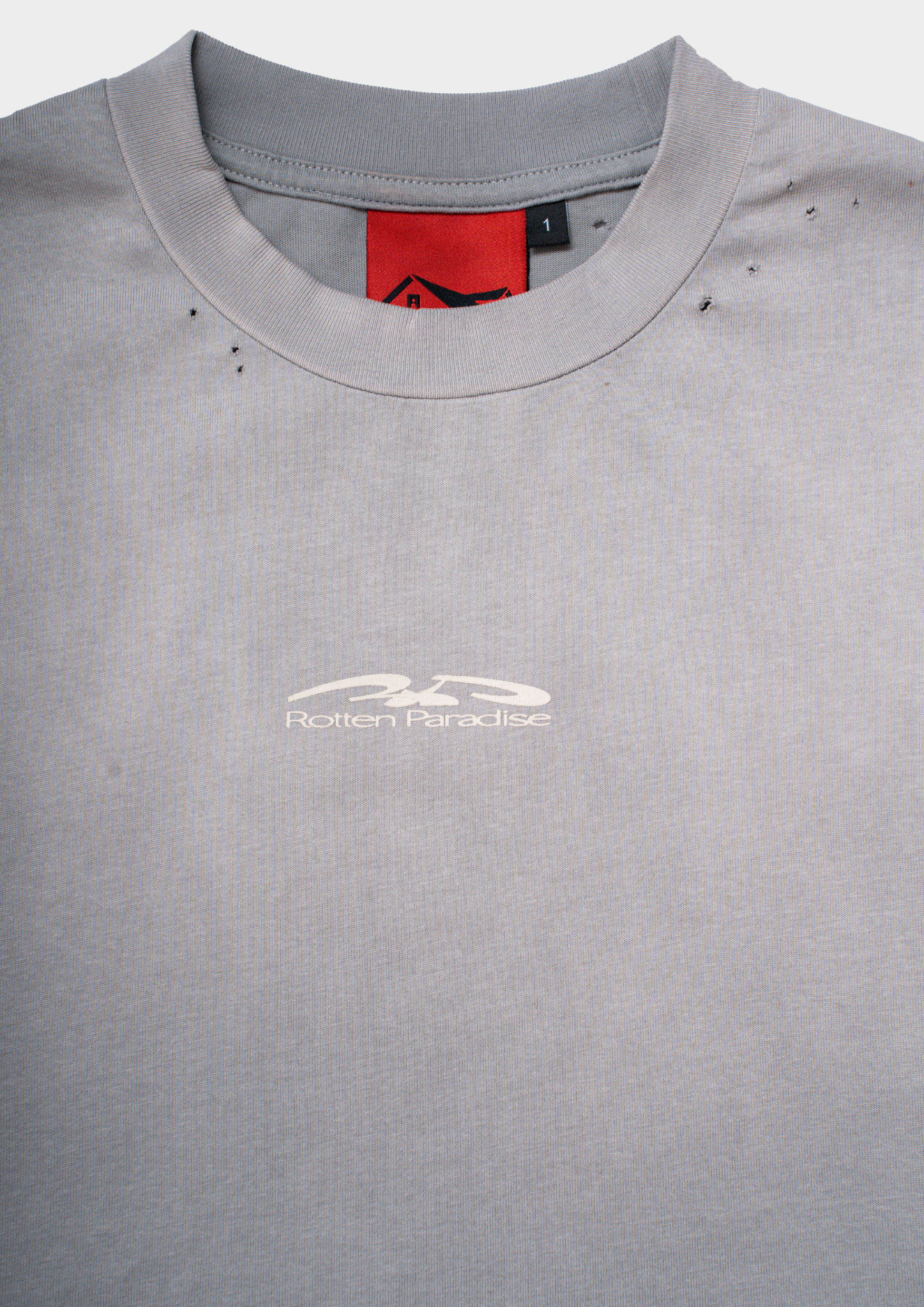 Damaged Logo Tee Grey