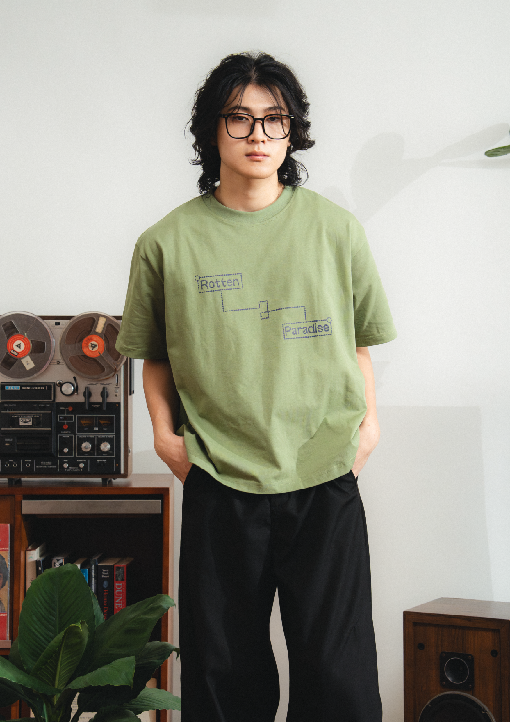 Frequency Cropped Tee Green