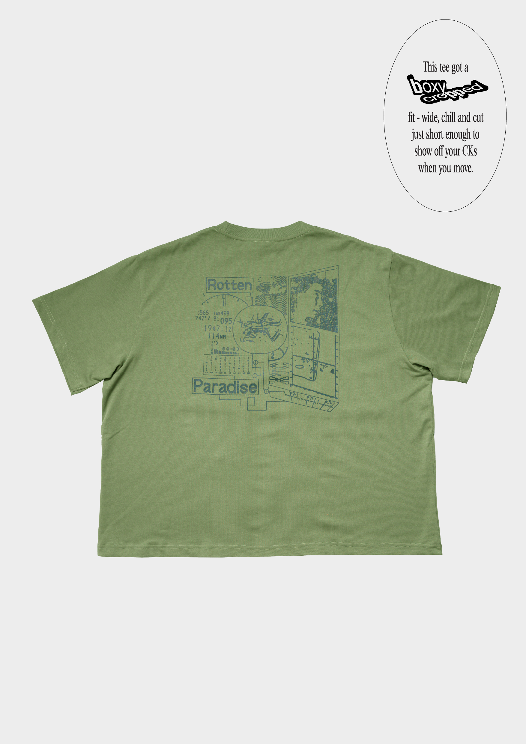 Frequency Cropped Tee Green