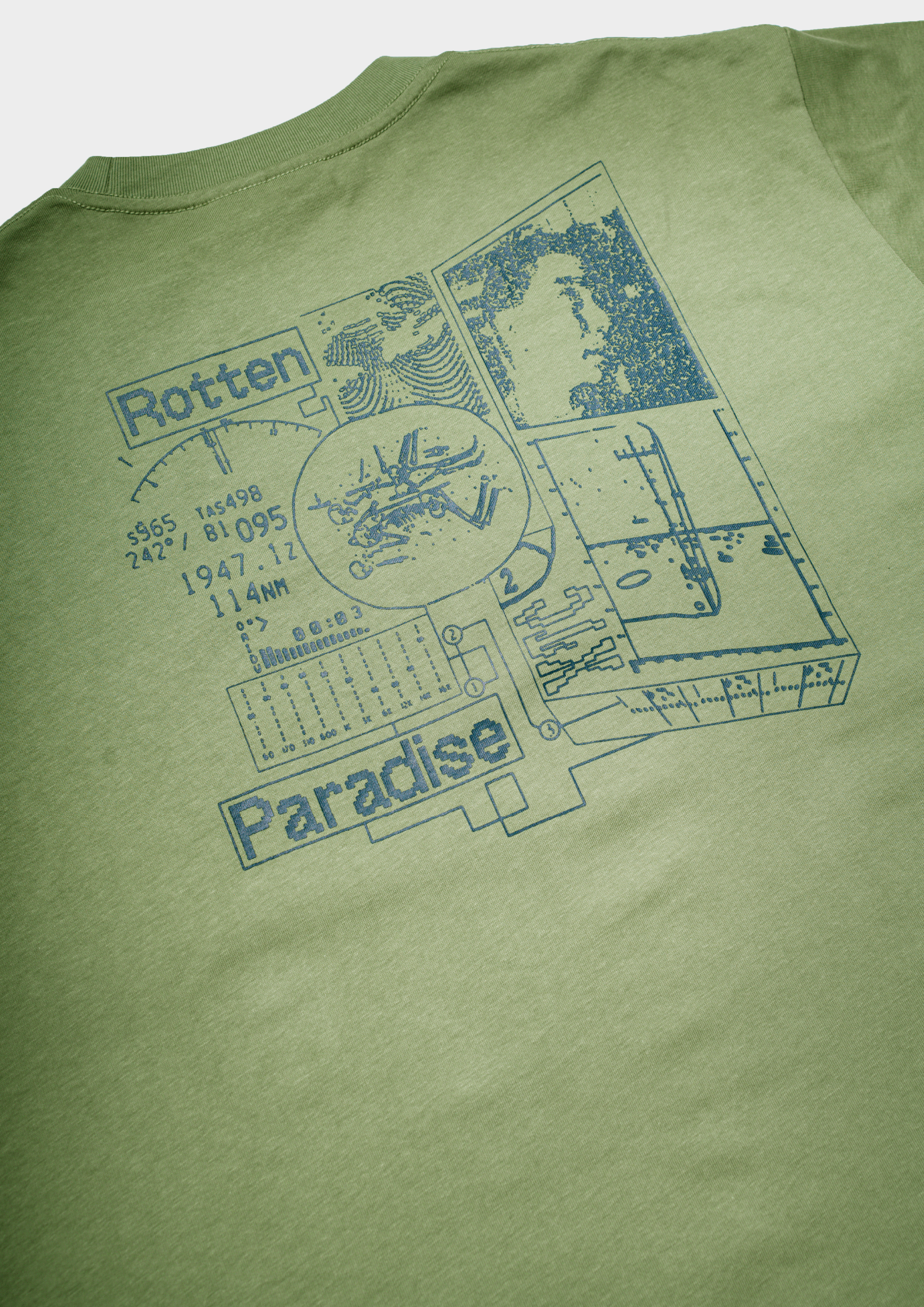 Frequency Cropped Tee Green