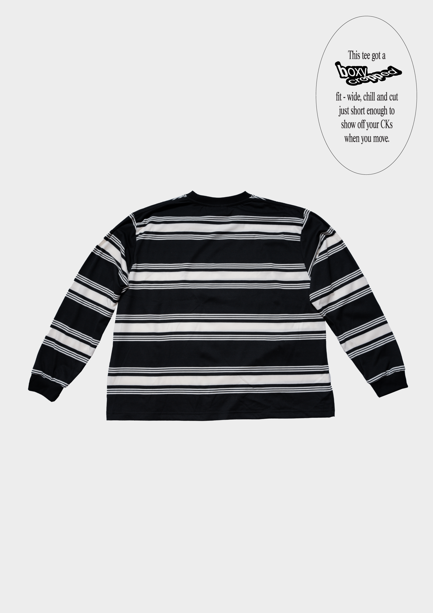 Logo Stripe Cropped L/S Tee Black