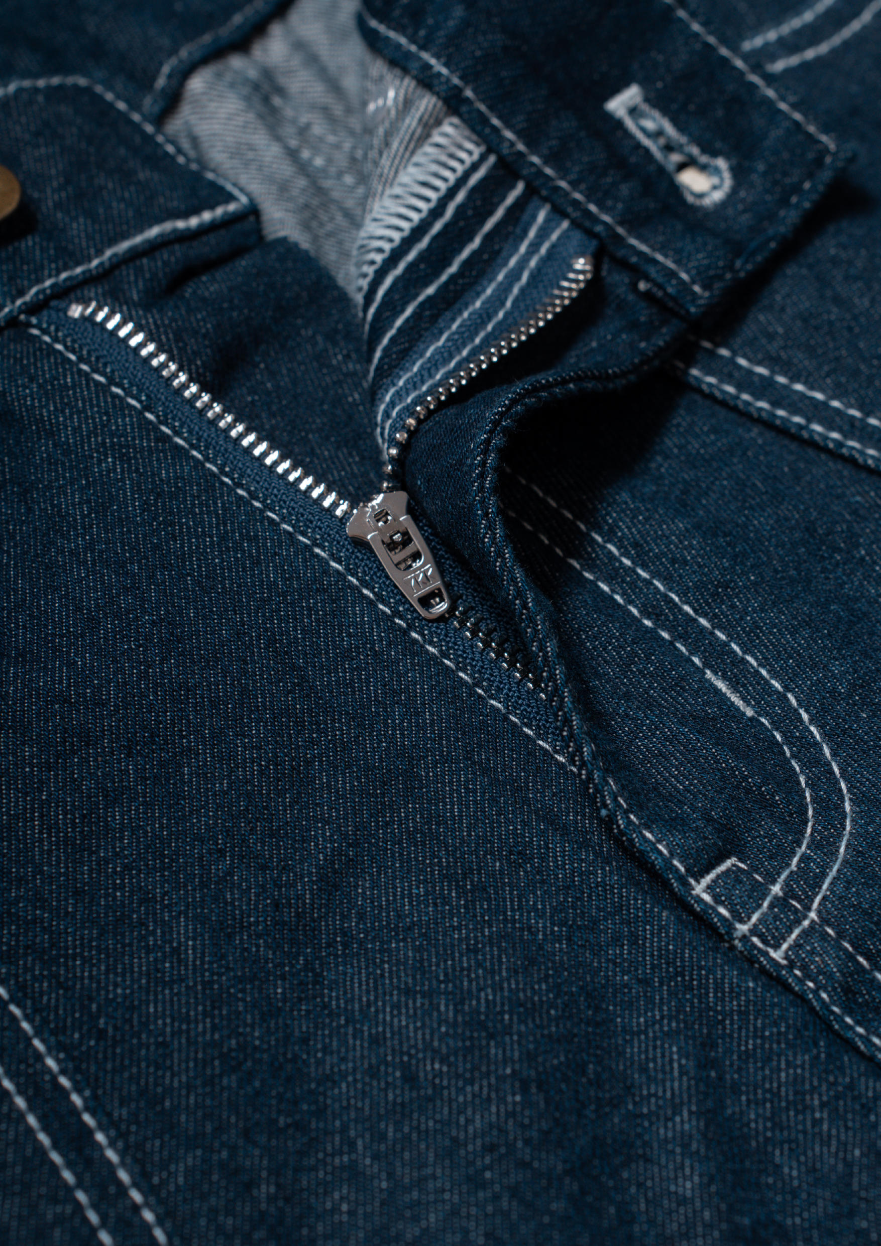 Long Double Knee Jeans Denim