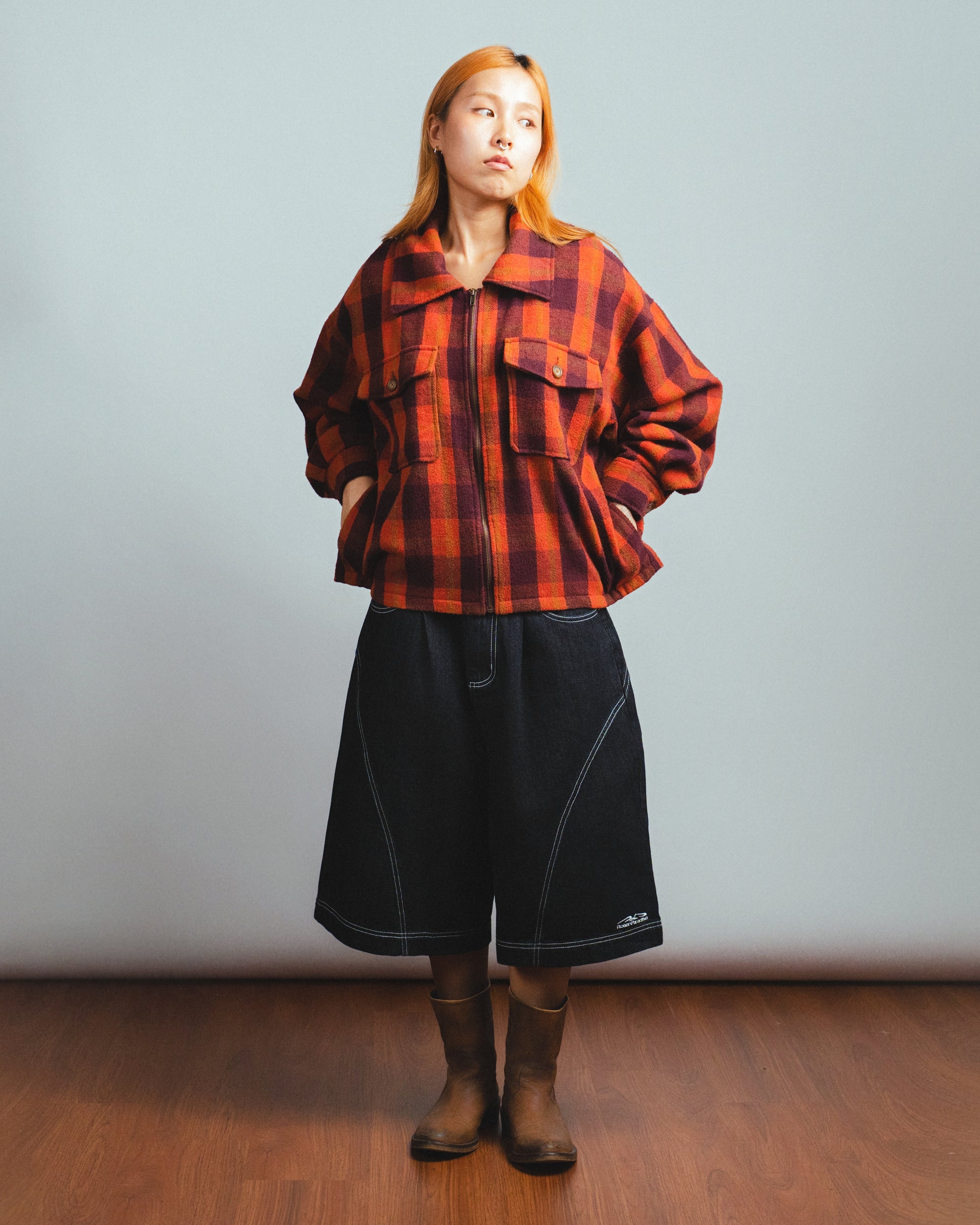 Drift Line Wide Fit Shorts Denim Black