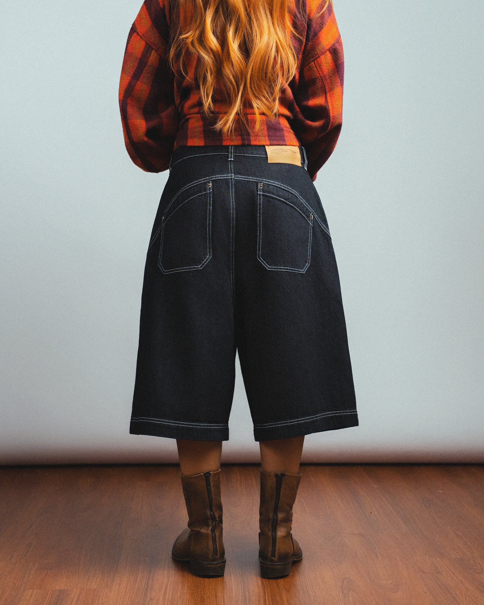 Drift Line Wide Fit Shorts Denim Black