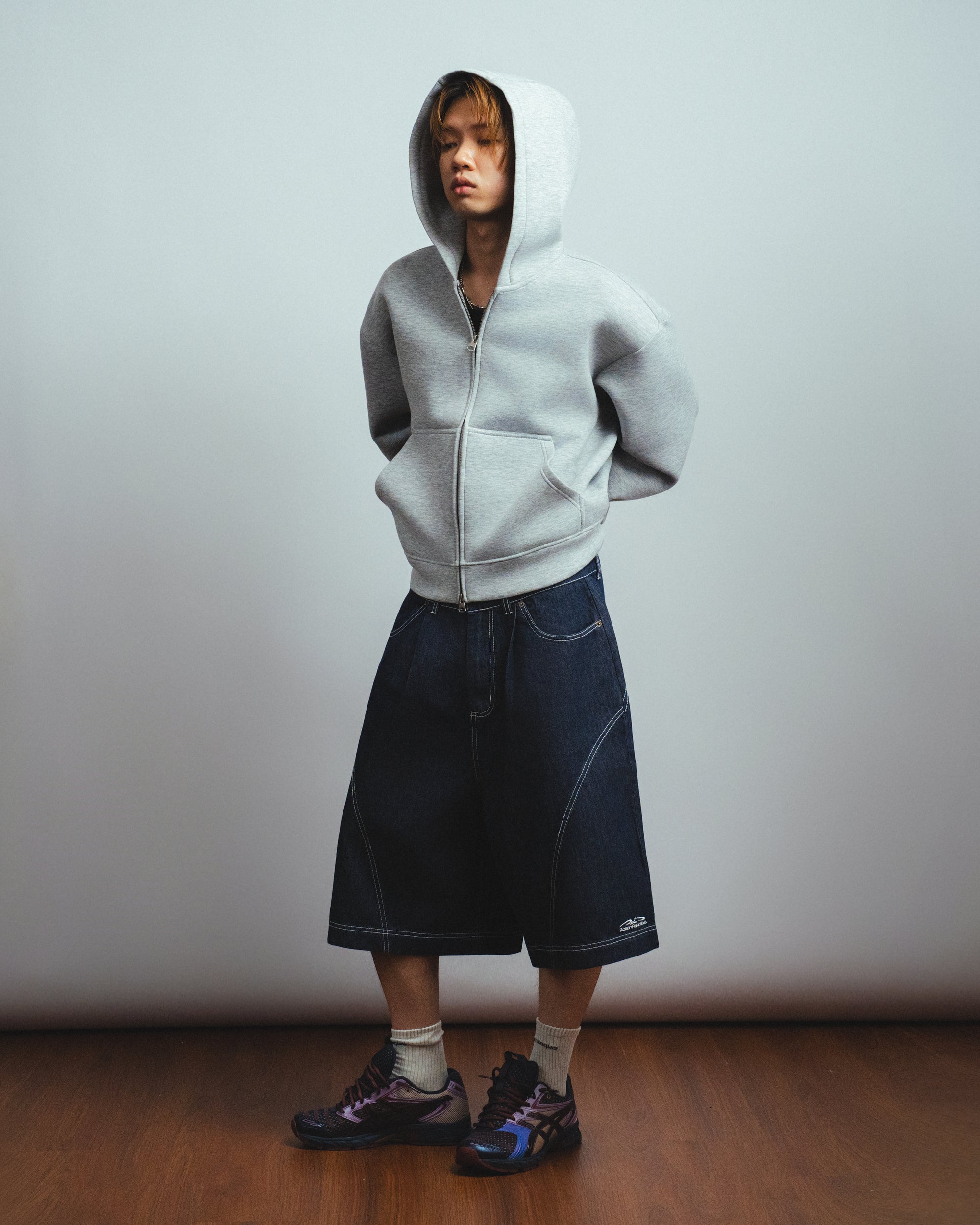 Drift Line Wide Fit Shorts Denim Blue