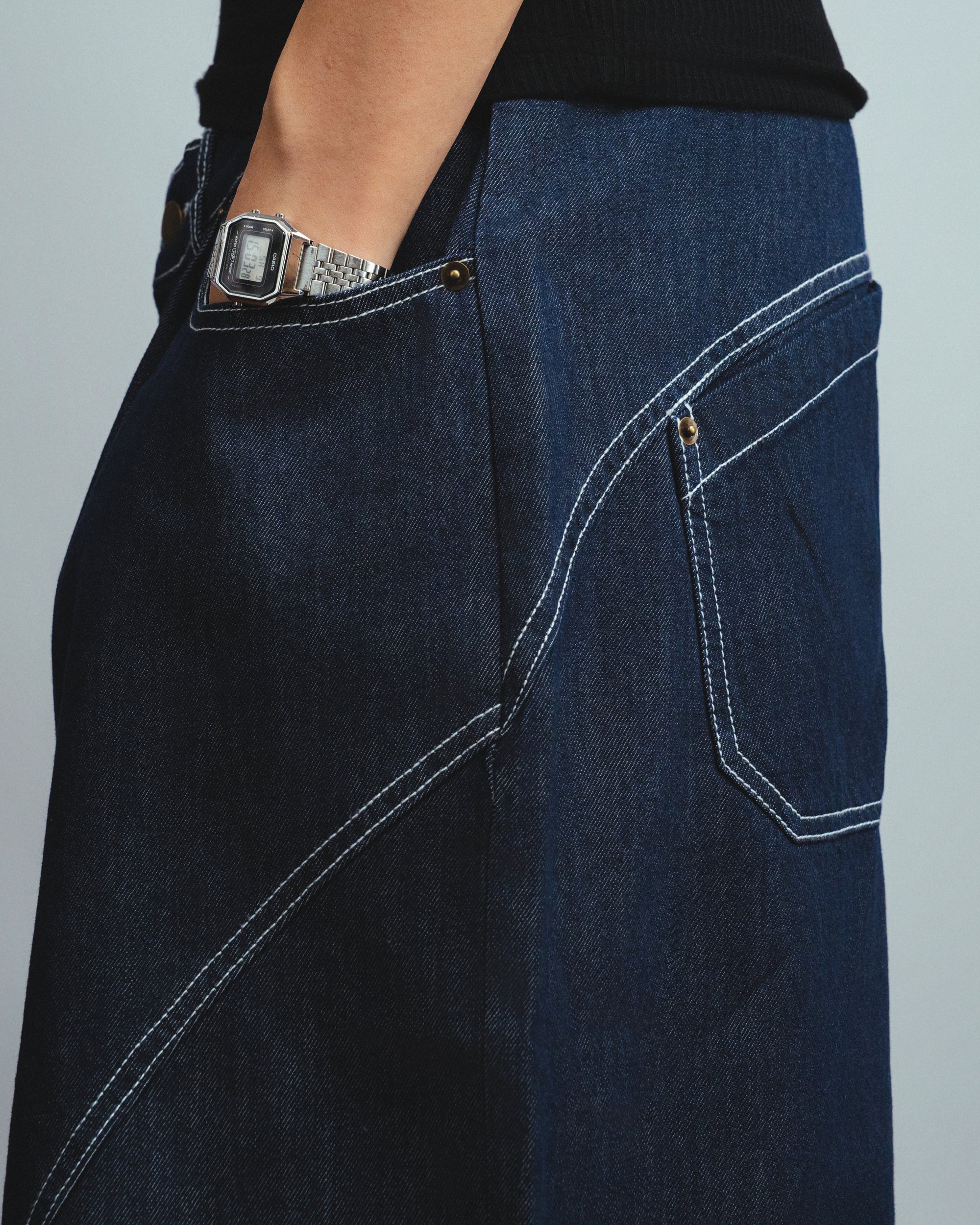 Drift Line Wide Fit Shorts Denim Blue